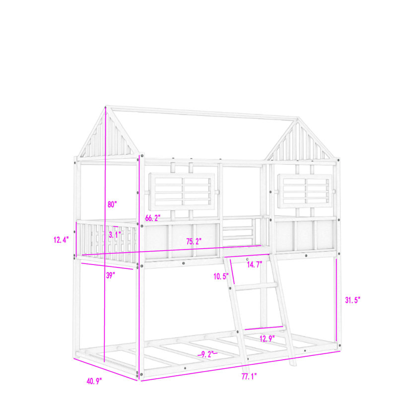 Harper Orchard Keokee Twin Over Twin Standard Bunk Bed by Harper